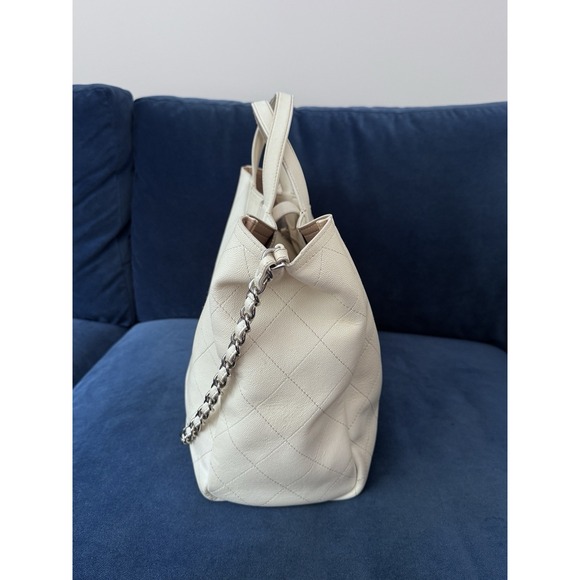 CHANEL Caviar Stitched Large Shopping ToteWhite Cream‎ - Picture 7 of 17